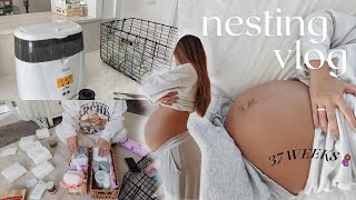 PREP WITH ME FOR BABY/NESTING VLOG [ep. 3]: postpartum baskets, hospital bags, sterilizing things!