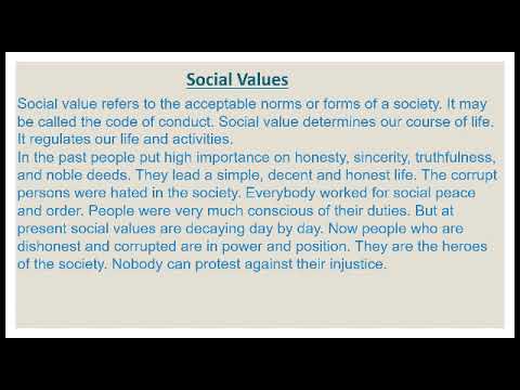 speech on social values