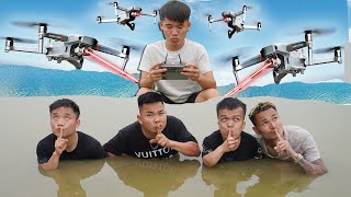 Hưng Troll | Thử Thách Người Cuối Cùng Chơi Trốn Tìm Bằng Flycam Dưới Nước Thắng Nhận 15 Triệu