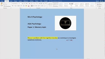 Memory: 7: Cognitive interview