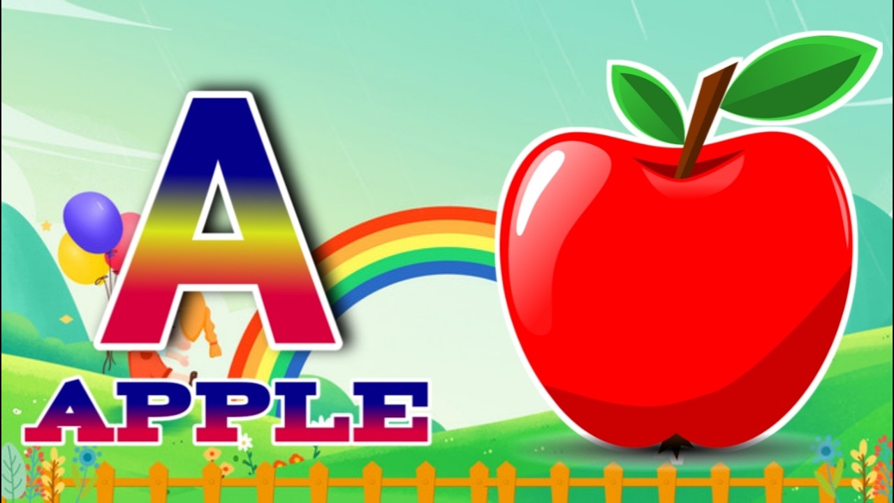 Фонетическая песенка 2 с двумя словами в 3D-формате - A для яблока - Песни про алфавит ABC @kitka...