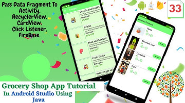 Pass Data Fragment To Activity | Cardview in Android Studio | Grocery Shopping App In Android Studio