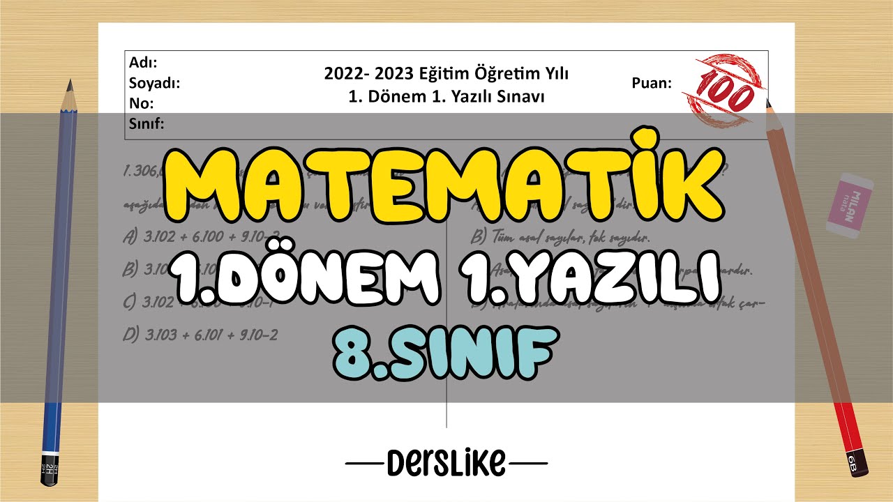 8. Sınıf Matematik 1.Dönem 1.Yazılı Soruları #2023