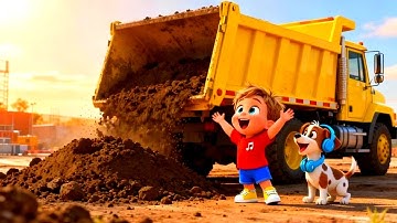 Wheels on the Bus (Dump Truck Song) 🚛 | Little Beats Construction Adventure 👷‍♂️ | Kids Songs 3D