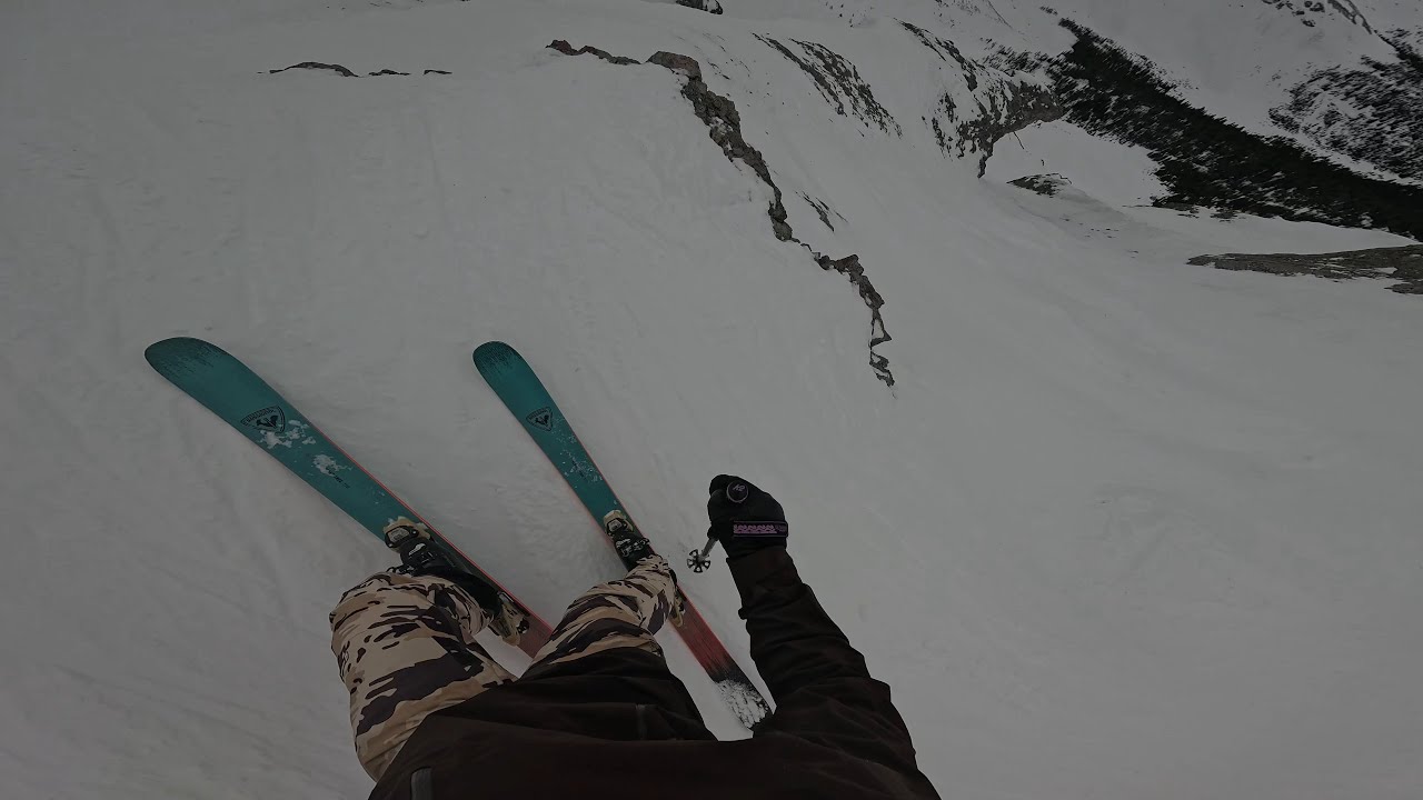 Tough light and conditions skiing at Sunshine Village
