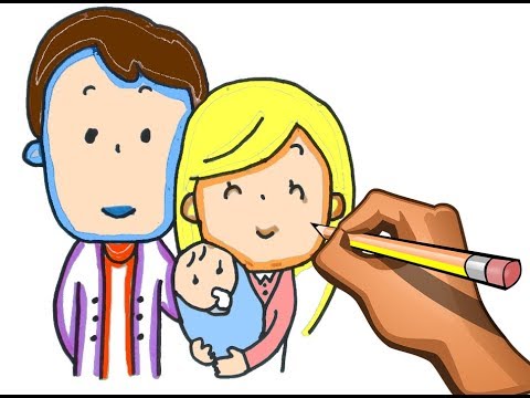 Como Dibujar y Colorear Una Familia -Dibujos de la Familia- Learn Colors /  Peketona - thptnganamst.edu.vn