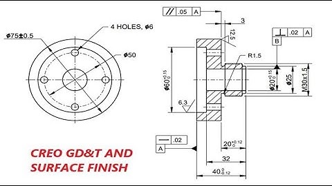 How to apply GD&T and Surface finish symbols in creo drawing