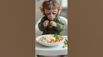 "Baby Monkey’s First Taste of Veggies 🐵🥦 | Cutest AI Animation Ever!"