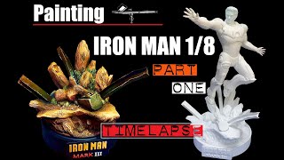 How to paint Iron Man Base 1/8//Timelapse Airbrush// Pat One