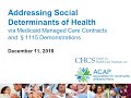 Addressing social determinants of health via managed care contracts and  1115 demonstrations