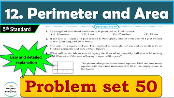 Problem set 50 | Perimeter and Area | Chapter 12 | 5th standard | Maths