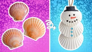 How to Make Seashell Snowman Ornaments