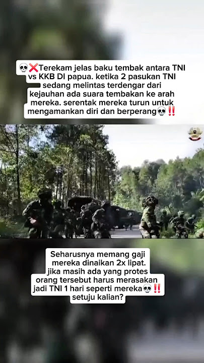 ‼️💀Baku tembak TNI vs KKB❌️❌️...#tni #tniad #kkb #papua #prabowo #Indonesia #sukuhadzabe #perang