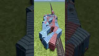 Crazy Train Crossing Through Circle Unique Diamond Railroad 💥😱 Train Simulator BeamNG #shorts