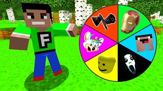 Minecraft PE : DO NOT SPIN THE MYSTERY WHEEL! (Siren Head, Noob1234, Roblox & Chuck E. Cheese)