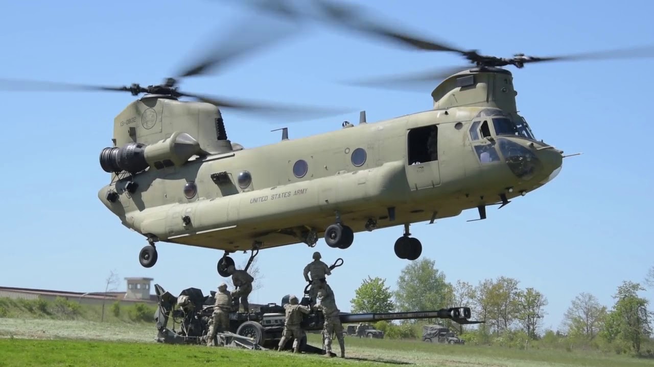 US Army CH 47 Chinook Howitzer Air Assault YouTube