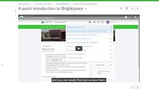 A Quick Overview Of The Student Page On Brightspace