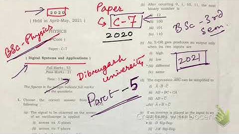 Digital systems and applications c7 solved paper 2020 part-5            Dibrugarh University