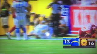 Justin Herbert Throws INT to William Jackson (Chargers Vs. WFT)