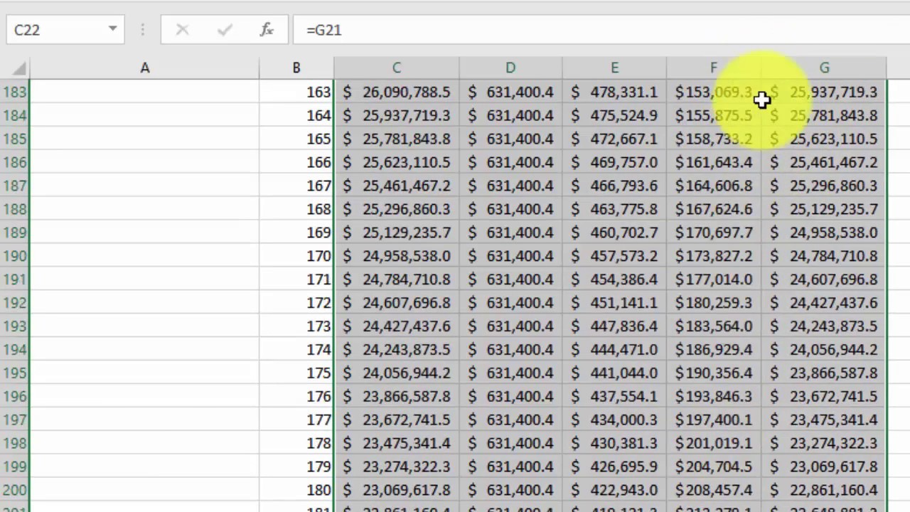 Video 3 Preparing a loan amortization schedule in Excel