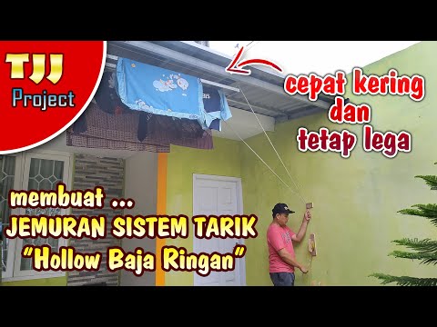 Membuat jemuran hollow baja ringan sistem tarik