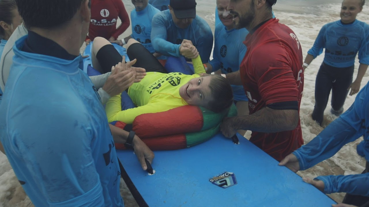 Disabled surfing Toowoon bay NSW Australia