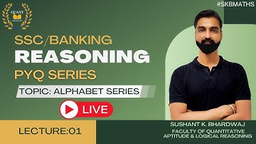 Alphabet Series-01 | UPSC CSAT SSC Logical Reasoning By Sushant K. Bhardwaj | #SKBMATHS