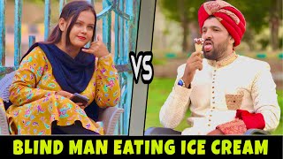 Blind Man Eating Ice Cream And Flirting With Girls Prank Epic Reaction 