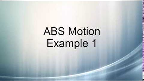 Absolute Motion Analysis Example 1