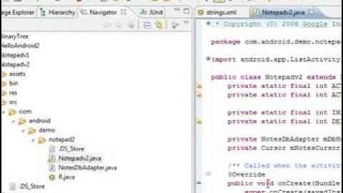 Android NotePad Tutorial video 5/16