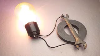 Free Energy Generator Using Speaker Magnet, Light Bulb & Wrench