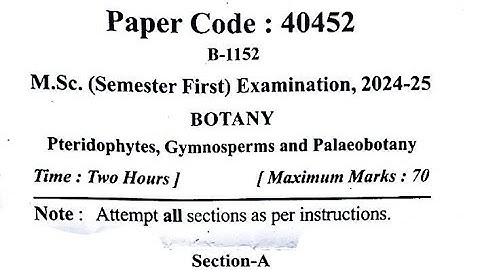 MJPRU M.Sc 1st Semester Botany 2nd Paper 2024-2025