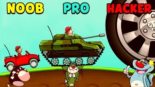 Hill Climb Racing / Noob Pro Vs hacker / oggy Game in Hindi / walkthrough screenshot 4