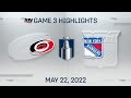 NHL Game 3 Highlights | Hurricanes vs. Rangers - May 22, 2022