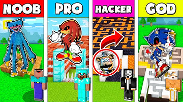 Minecraft Battle: NOOB vs PRO vs HACKER vs GOD: SCARY MAZE CHALLENGE HORROR Minecraft Animation