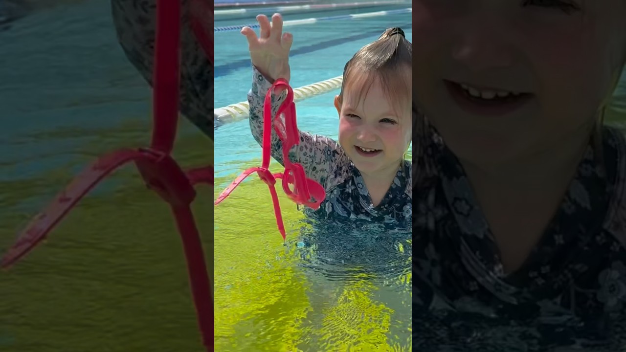 Baby Swim Without Goggles #swimming #pool #goggles #swim #splash #swimmer  #summer #learntoswim