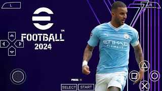 EFOOTBALL PES 2024 PPSSPP TRANSFER UPDATED, NEW KITS 23/24 REAL FACE & GRAPHICS HD