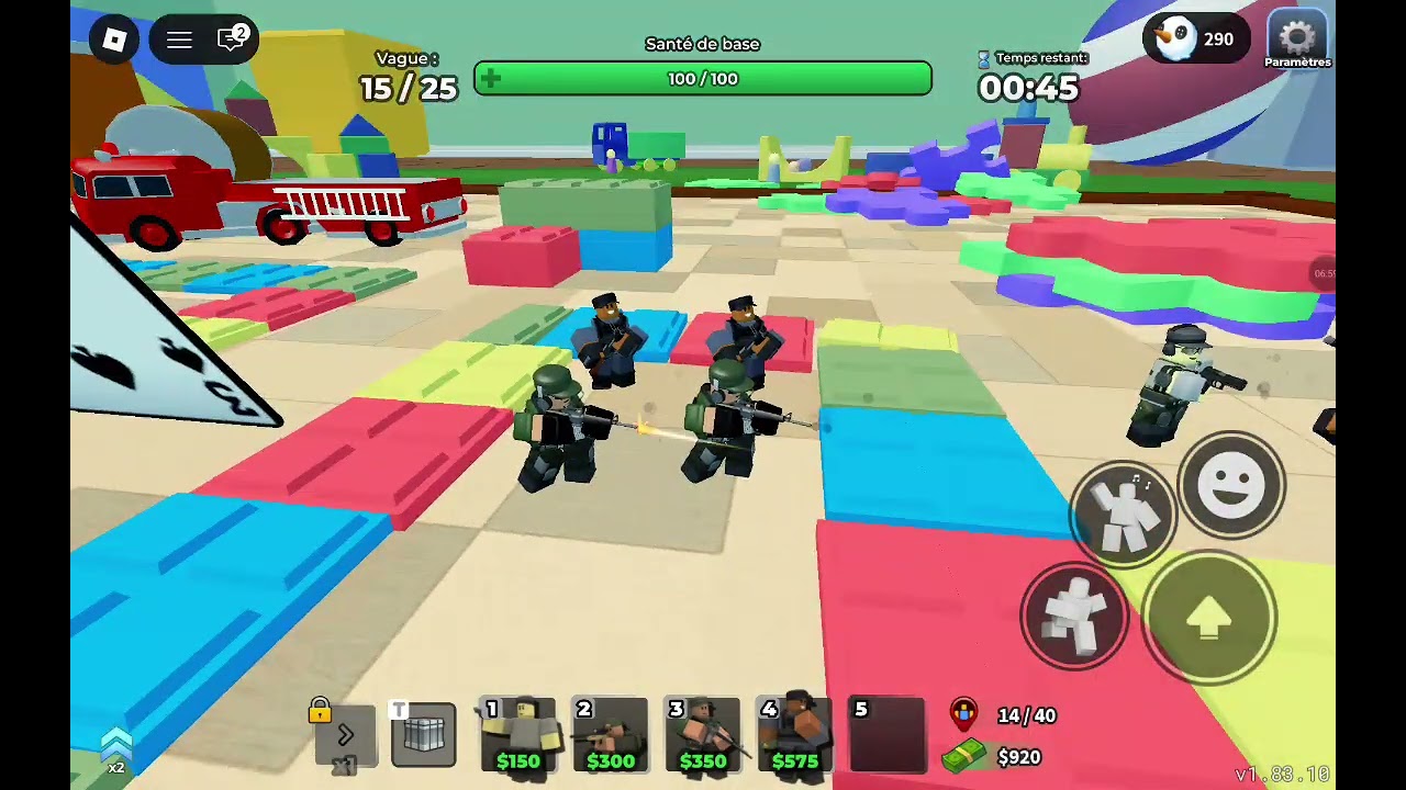 La partie de tower défense simulator(partie ez)