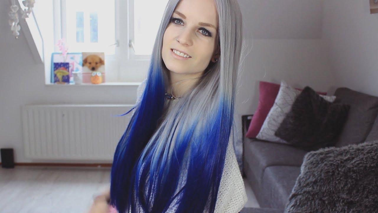 6. "1B Silver Blue Hair Wig" - wide 7