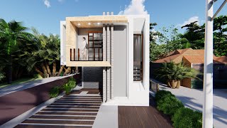 (42 sq.m) house design -6x7 small 2 storey design --interior design -3 bedroom -car parking garage -