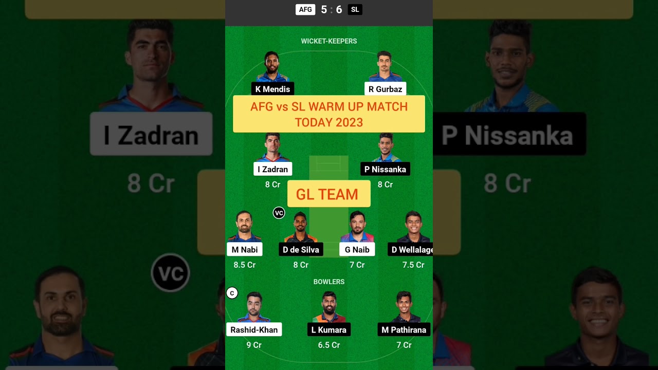 AFG vs SL Dream11 Prediction, Afghanistan vs Sri Lanka Dream11 Team, WORLD CUP2023Dream11 Prediction