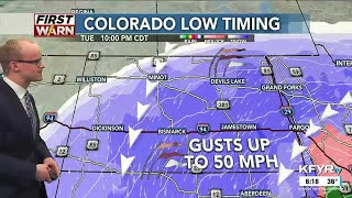 Windy Sunday with snow showers across the north; tracking a high-impact snowstorm for Tue./Wed. (...