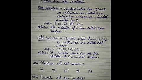 CLASS 4th-CBSE-Ch.6 Factors and Multiples (exercise 6.5-Even and Odd Numbers).