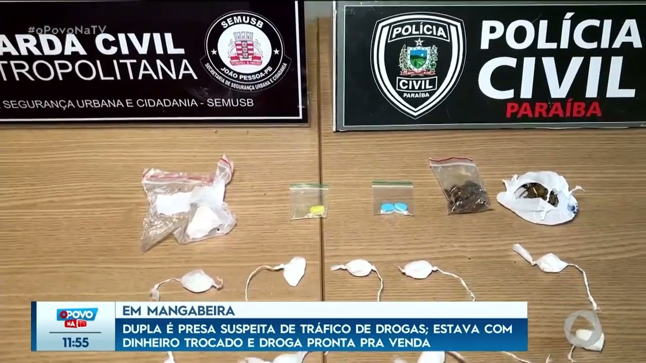 Dupla é presa suspeita de tráfico de drogas no bairro de Mangabeira - O Povo na TV