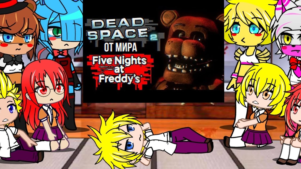 Реакция персонажей SaikoNoSutoka и FNIA на Обзор FiveNightsАtFreddy's 1/2 от Сумачкена