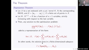 Lecture 5 on kernel methods: Representer theorem