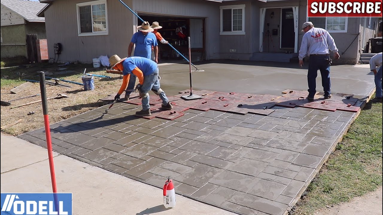 Complete Process from Removal to Stamped Ashlar Concrete Driveway