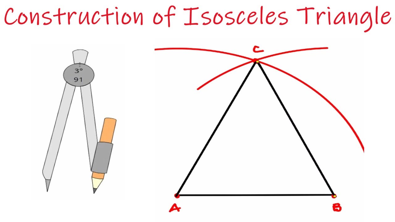 Construction of Isosceles Triangle - 3 Easy and Fast Steps. 