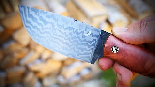 MAKING A DAMASCUS EDC KNIFE [Trollsky Knifemaking]