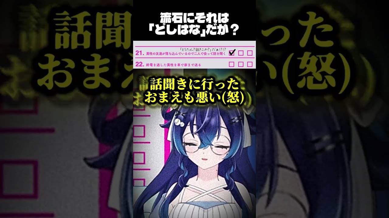 これで浮気判定は厳しすぎ?wwww【#浮気判定シート】#深海くらら #たこんたくとしーと #Vtuber #浮気